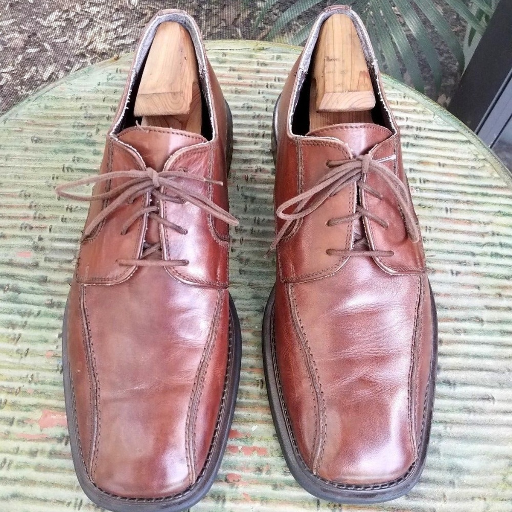Skechers Brown Leather Lace Up Shoes Size 12 Italy